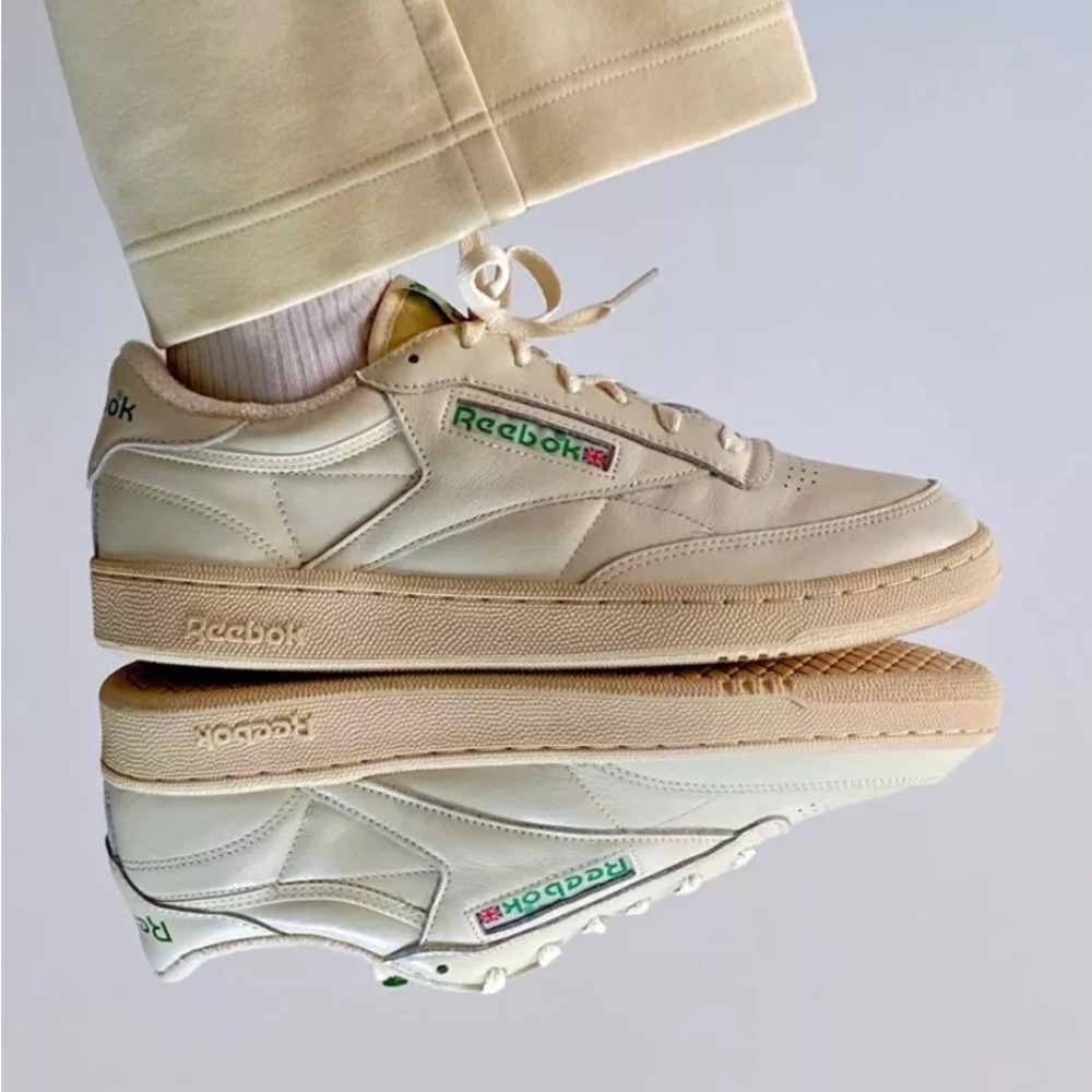 Reebok Cream White & Tan Club C Sneakers